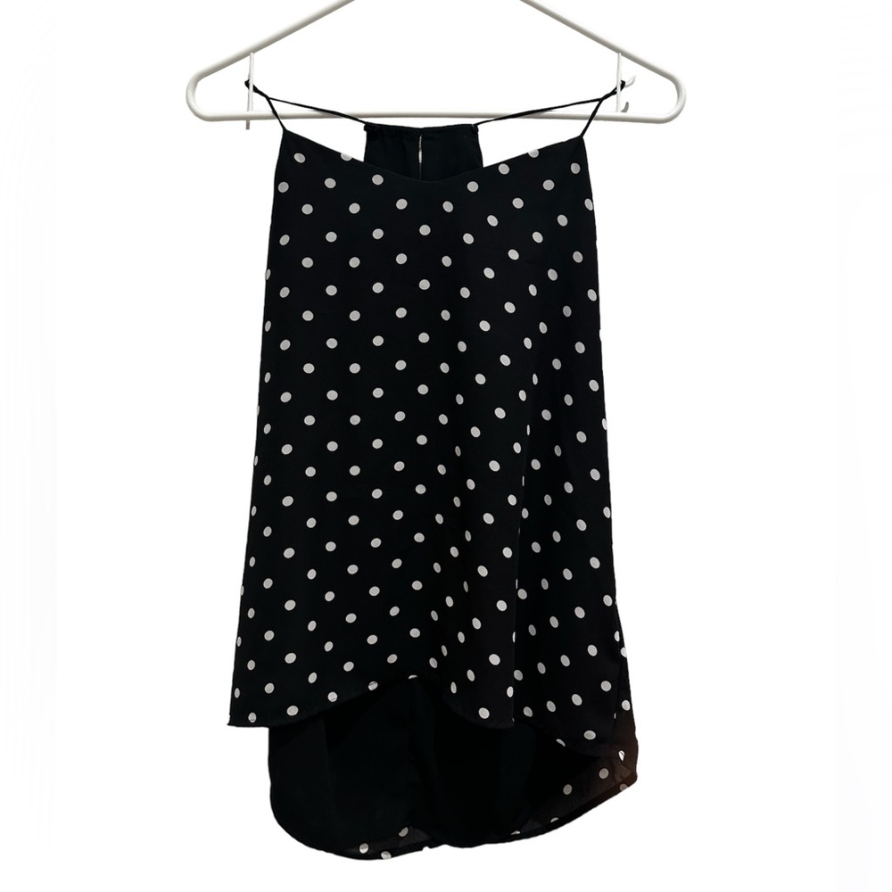Express High-Low Polka Dot Halter Neck Top